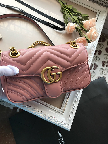 Gucci bag GG Marmont series chain with mini shoulder back bag 446744  leather-8142969b